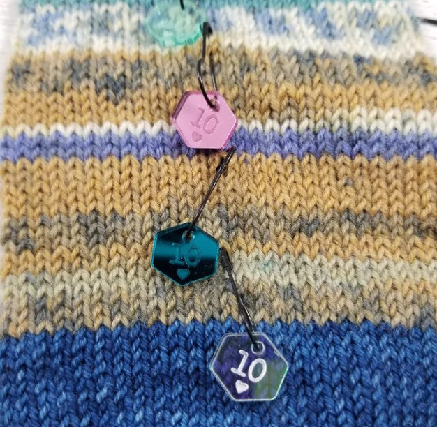 Tiny Acrylic Cast On Counting Stitch Marker Set - by Katrinkles