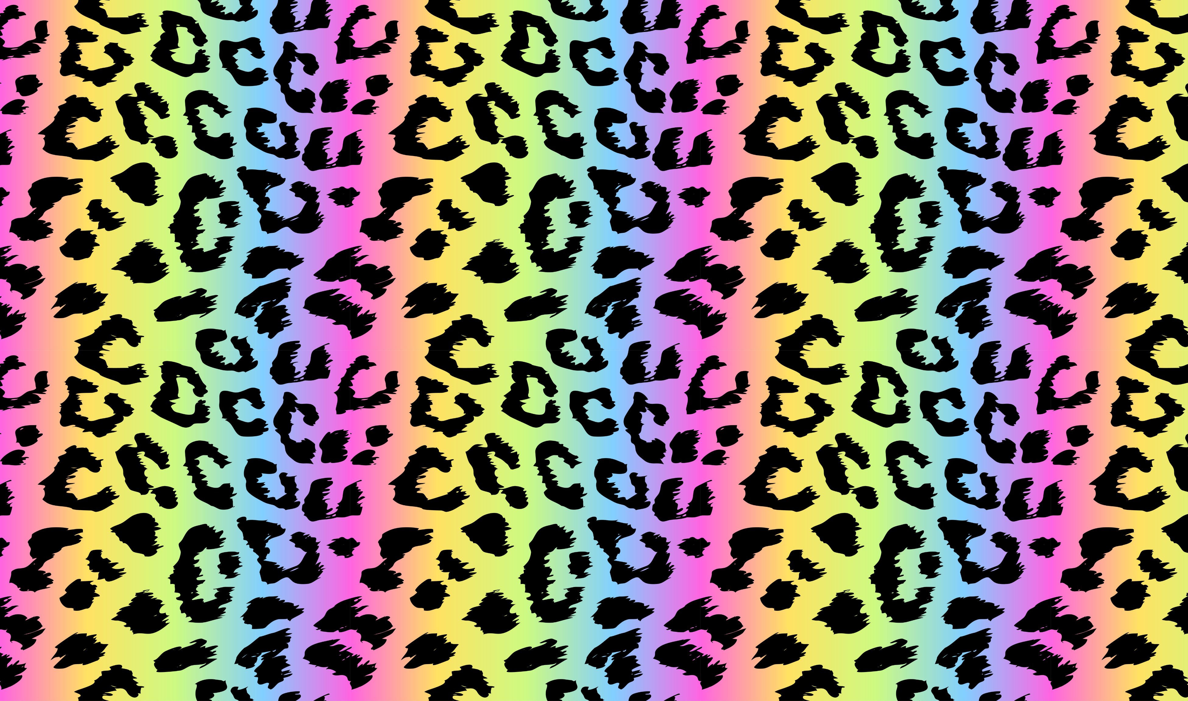 Leopard Print Rainbow Fade Pattern Heat Transfer Vinyl and Carrier Sheet