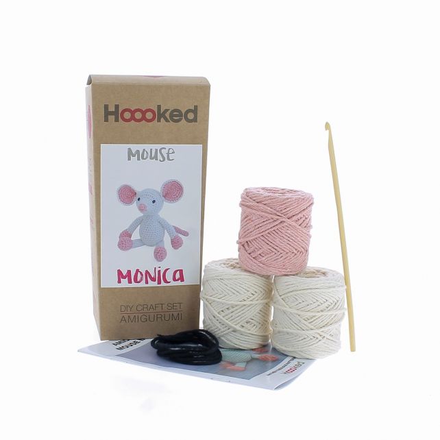Mouse Monica Hoooked Crochet Kit with Eco Barbante Yarn