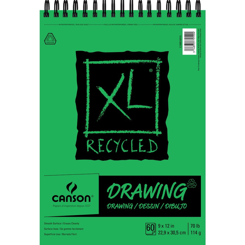 Canson XL Recycled Spiral Drawing Paper Pad 9"X12"